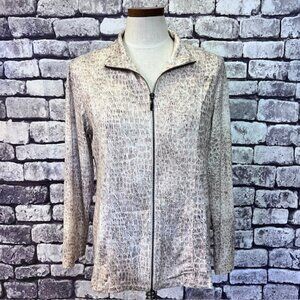 Chico's Brown, Beige & Ivory Long Sleeve Jacket Size L